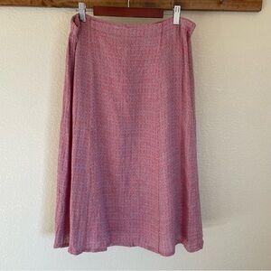 Flax Linen A-Line Pull-on Midi Skirt M Lagenlook Earthy Artsy Boho Minimalist